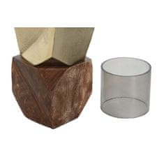 DKD Home Decor Svečnik DKD Home Decor Brown Golden Aluminium Crystal Mango wood 10 x 10 x 51,5 cm