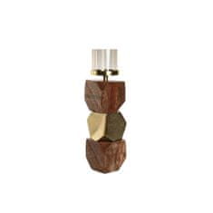 DKD Home Decor Svečnik DKD Home Decor 10 x 10 x 40,5 cm kristalno zlato rjava aluminij mangov les