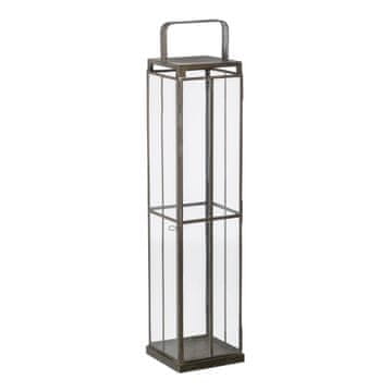 BigBuy Svečnik 16 x 16 x 74 cm Kristalno zlata kovina