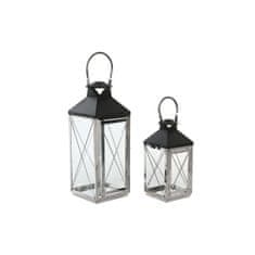 DKD Home Decor Ulična svetilka DKD Home Decor Crystal Black Steel 18 x 18 x 43 cm Modern Chromed