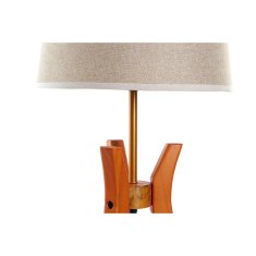 DKD Home Decor Namizna svetilka DKD Home Decor Brown Beige Polyester Wood 220 V 50 W