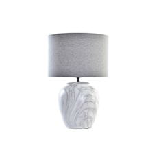 DKD Home Decor Namizna svetilka DKD Home Decor Canvas Ceramic Grey White (38 x 38 x 58 cm)