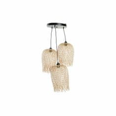 DKD Home Decor Stropna svetilka DKD Home Decor črna svetlo rjava kovinska bambus 50 W Tropical 220 V 30 x 30 x 94 cm