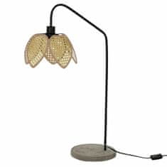 DKD Home Decor Namizna svetilka DKD Home Decor Črna siva kovina Rjava ratan 250 V 60 W (25 x 50 x 81 cm)