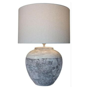 DKD Home Decor Namizna svetilka DKD Home Decor Bela siva keramika plastika platno 50 W 220 V 42 x 42 x 60 cm
