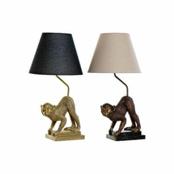 DKD Home Decor Namizna svetilka DKD Home Decor 32,5 x 30 x 60 cm Črna bež zlata kovinska smola 220 V 50 W (2 enoti)