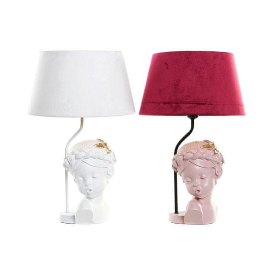 DKD Home Decor Namizna svetilka DKD Home Decor Rdeča smola Svetlo roza 220 V 50 W 30 x 30 x 49 cm (2 enoti)