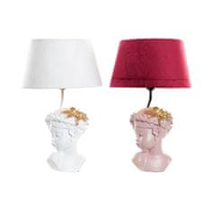DKD Home Decor Namizna svetilka DKD Home Decor Rdeča smola Svetlo roza 220 V 50 W 30 x 30 x 49 cm (2 enoti)