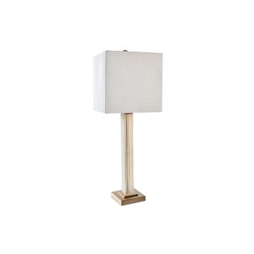 DKD Home Decor Namizna svetilka DKD Home Decor Beige Golden Metal Crystal 50 W 220 V 28 x 28 x 76 cm