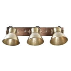 DKD Home Decor Stenska svetilka DKD Home Decor Brown Golden Metal Mango wood 50 W Loft 220 V 64 x 17 x 26 cm