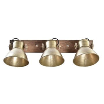 DKD Home Decor Stenska svetilka DKD Home Decor Brown Golden Metal Mango wood 50 W Loft 220 V 64 x 17 x 26 cm