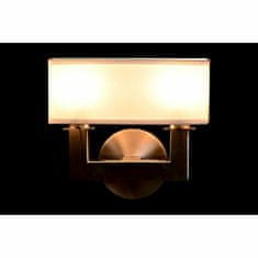 DKD Home Decor Stenska svetilka DKD Home Decor Srebrna kovina Poliester Bela 220 V 40 W (25 x 14 x 24 cm)