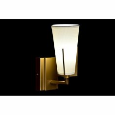 DKD Home Decor Stenska svetilka DKD Home Decor 25W Golden Metal Polyester White 220 V (12 x 14 x 25 cm)