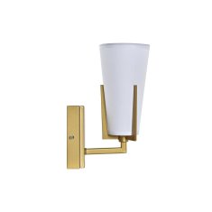 DKD Home Decor Stenska svetilka DKD Home Decor 25W Golden Metal Polyester White 220 V (12 x 14 x 25 cm)