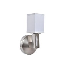 DKD Home Decor Stenska svetilka DKD Home Decor Srebrna kovina Poliester Bela 220 V 40 W (12 x 10 x 22 cm)
