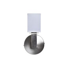 DKD Home Decor Stenska svetilka DKD Home Decor Srebrna kovina Poliester Bela 220 V 40 W (12 x 10 x 22 cm)