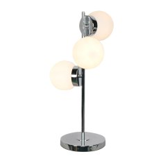 DKD Home Decor Namizna svetilka DKD Home Decor 26 x 26 x 59 cm Kristalno srebrna kovina bela 220 V 50 W 23 x 23 x 49 cm