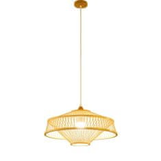 DKD Home Decor Stropna svetilka DKD Home Decor Brown Bamboo (50 x 50 x 23 cm)