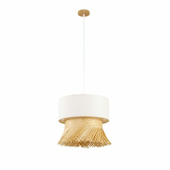 DKD Home Decor Stropna svetilka DKD Home Decor Poliester Bambus (40 x 40 x 39 cm)