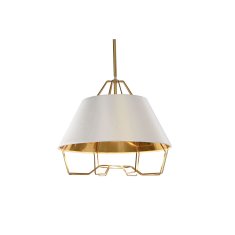 DKD Home Decor Stropna luč DKD Home Decor Bela zlata PVC Kovina 50 W 38 x 38 x 32 cm