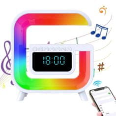 Hitelektro 4v1 aku. 1200 mAh LED RGB bluetooth zvočnik FM radio budilka in polnilec