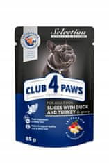 Club4Paws Premium Mokra hrana za pse - Raca in puran v omaki 12x85g