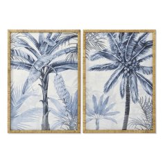 slomart slika home esprit palme sredozemsko 70 x 3 x 100 cm (2 kosov)