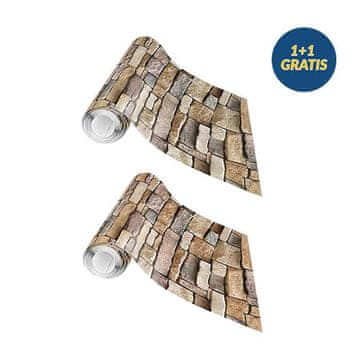 Netscroll 3D samolepilne stenske nalepke z videzom naravne opeke, vodoodporne stenske tapete, enostavna namestitev, idealno za dnevne sobe, kuhinje, predsobe, spalnice, 300*45m, 1+1GRATIS, 1-1WallCover