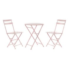 DKD Home Decor Garnitura mize z 2 stoloma DKD Home Decor MB-177410 Pink 60 x 60 x 75 cm (3 kosi)