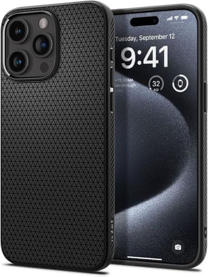 Spigen Ovitek Spigen Liquid Air za iPhone 15 Pro - črn