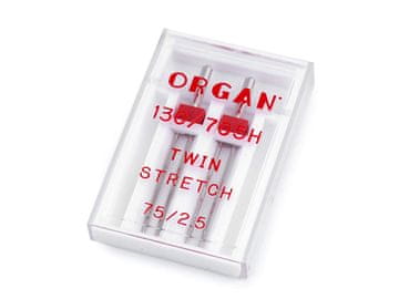Dvojna igla Stretch 75/2,5 Organ - nikelj (5 škatel)