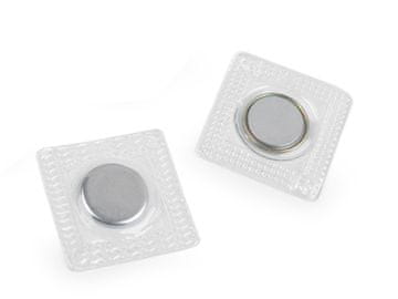 Skriti magnetni gumbi za šivanje Ø15 mm - prozorni kvadratni (30 parov)