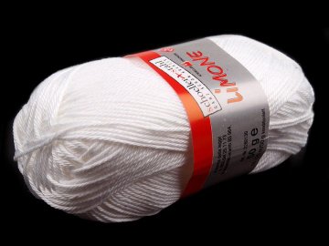 Bombažna pletilna preja Limone 50 g - (006) bela