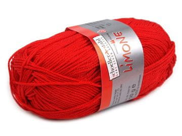 Bombažna pletilna preja Limone 50 g - (003) rdeča
