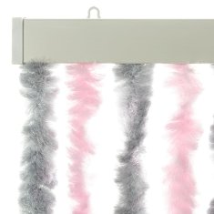 Vidaxl Zavesa proti mrčesu srebrno siva in roza 100x220 cm šenilja