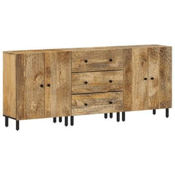 shumee Stranske omarice 3 kosi 60x33x75 cm trden mangov les