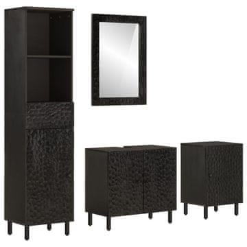 Greatstore Kopalniška omarica 4 kosi trden mangov les