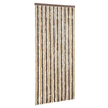 Vidaxl Zavesa proti mrčesu temno rjava in bež 100x220 cm šenilja