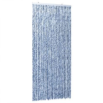 Vidaxl Zavesa proti mrčesu modra in bela 100x230 cm šenilja