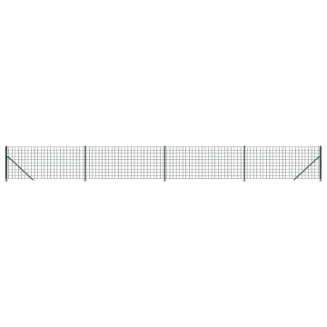 Vidaxl Mrežna ograja s prirobnico zelena 0,8x10 m