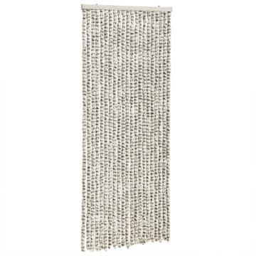 Vidaxl Zavesa proti mrčesu sv. siva in temno siva 100x200 cm šenilja