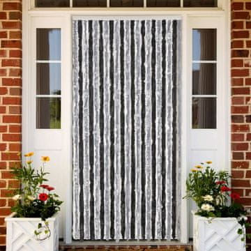 shumee Zavesa proti mrčesu siva in črna 90x220 cm šenilja