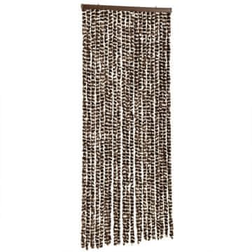 Vidaxl Zavesa proti mrčesu rjava in bela 100x200 cm šenilja