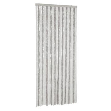 Vidaxl Zavesa proti mrčesu svetlo siva in bela 100x220 cm šenilja