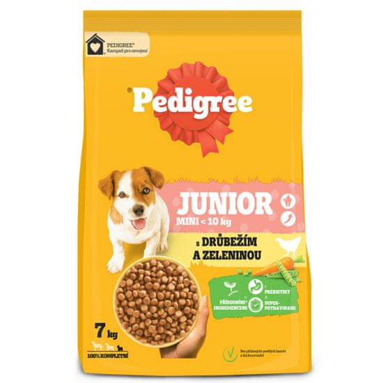 Pedigree hrana za pasje mladiče malih pasem, perutnina in zelenjava, 7 kg