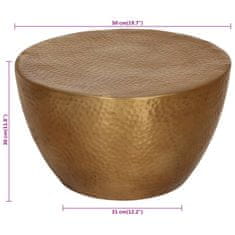 Vidaxl Klubska mizica iz kovanega aluminija Ø 50x30 cm medenina