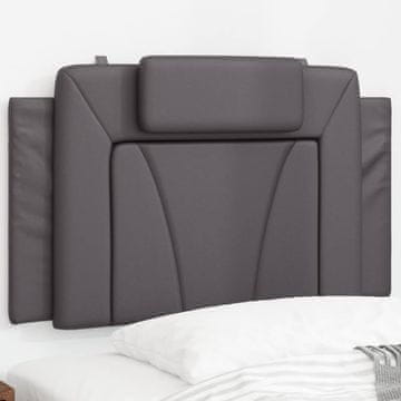 Vidaxl vidaXL Blazina za vzglavje, siva, 90 cm, umetno usnje