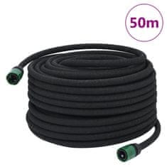 Vidaxl Vrtna namakalna cev črna 0,6" 50 m guma