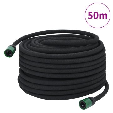Vidaxl Vrtna namakalna cev črna 0,6" 50 m guma