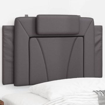 Vidaxl vidaXL Blazina za vzglavje, siva, 80 cm, umetno usnje